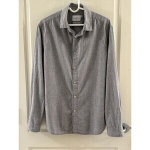 Goodfellow & Co Linen Blend Shirt Men’s L Blue Long Sleeve Standard Fit Pocket